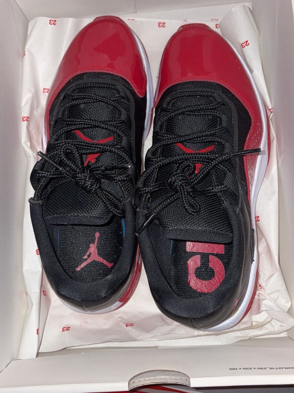 Jordan Kids Black and Red Low-Top Sneakers